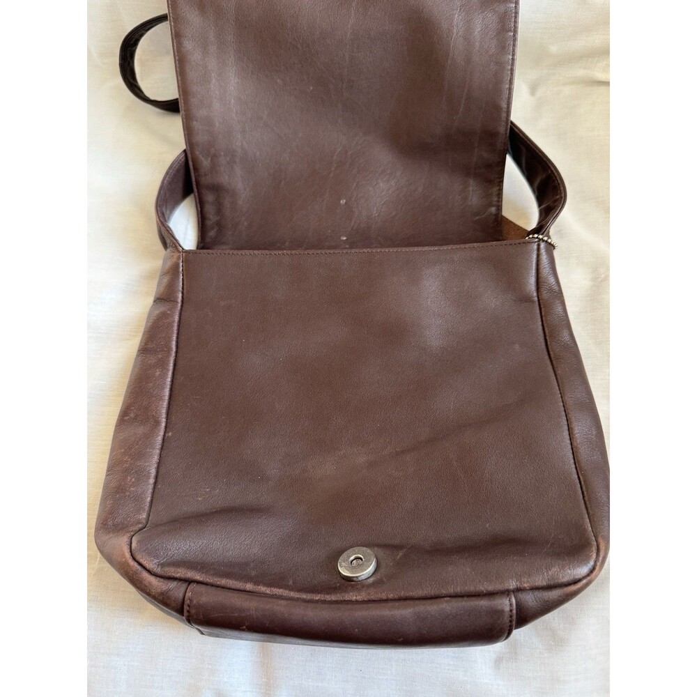 Vintage Coach Madison Day Bag 4183 Mahogany Leather Crossbody Made In Italy
